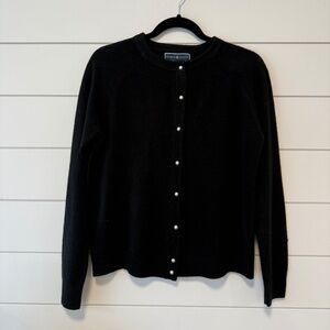 Black Cardigan with Pearl Buttons - Size M